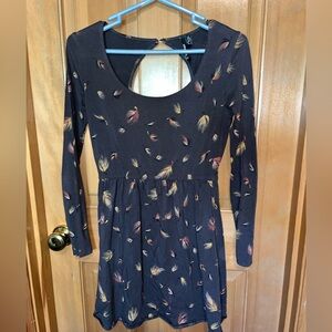 Scoop Neck Dark Gray Long Sleeve Mini Dress | O’Niell